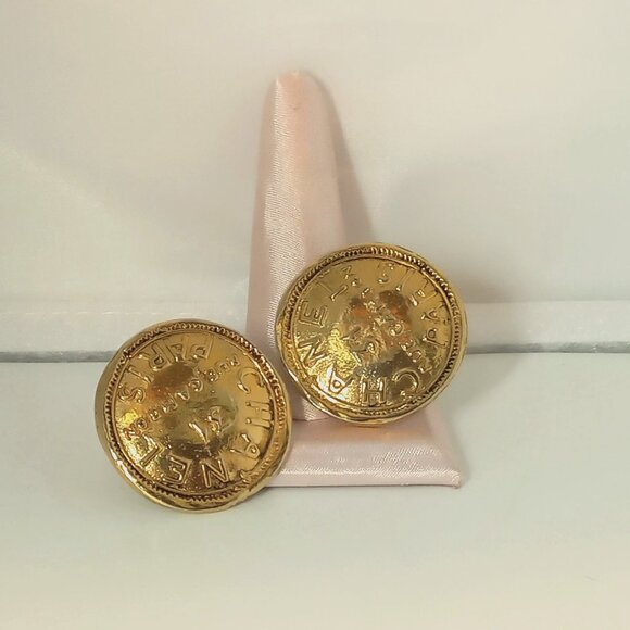 CHANEL 31 Rue Cambon Vintage 1980s Clip On Earrings Designer FAB! - Picture 1 of 11